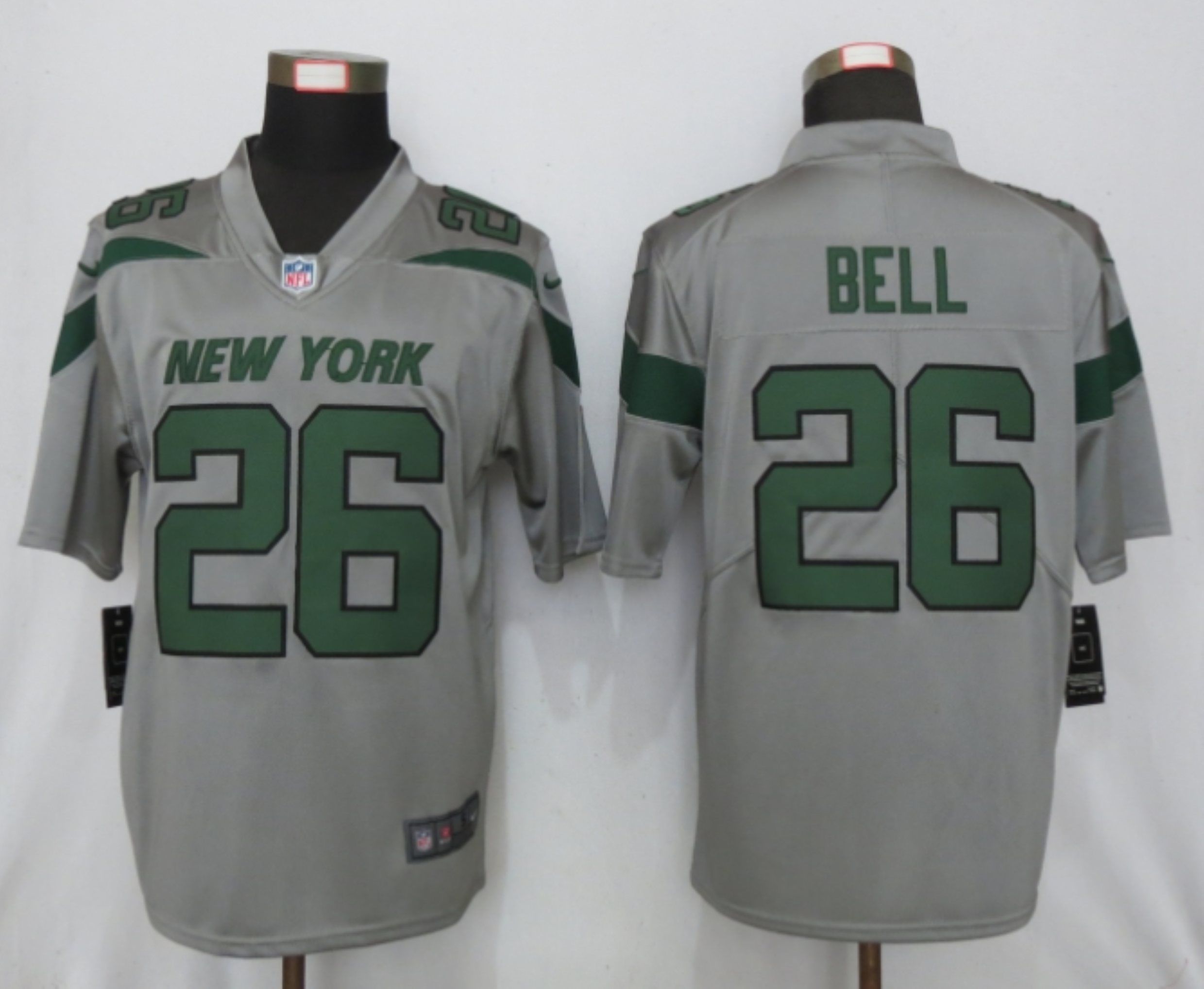 Men New York Jets 26 Bell 2019 Vapor Untouchable Nike Gray Inverted Legend NFL Jerseys